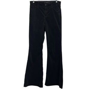 J BRAND Sz 29 Valentina Black Velvet Mid Rise Flare Wide Leg Pants Soft